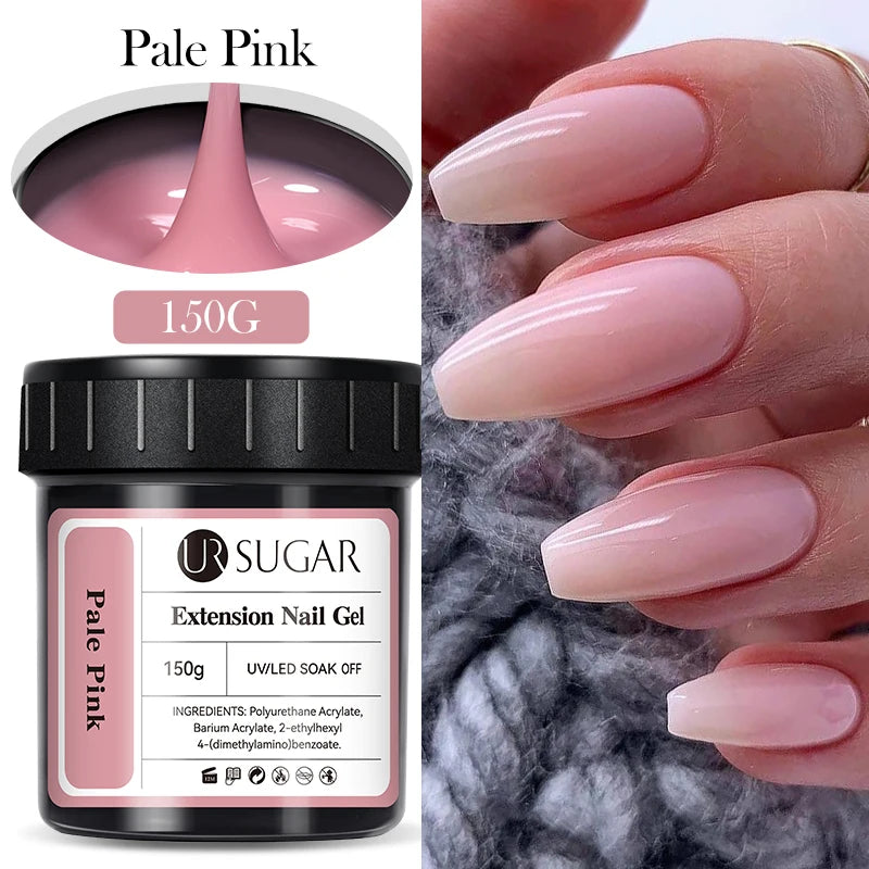 UR SUGAR 150g Quick Extension Gel  Pink Jelly Milky White Camouflage Finger French Hard Gel UV LED Gel Nail Art Design Manicure