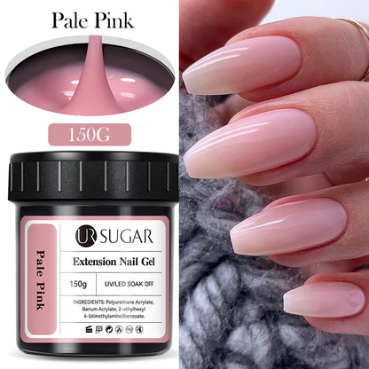 UR SUGAR 150g Quick Extension Gel  Pink Jelly Milky White Camouflage Finger French Hard Gel UV LED Gel Nail Art Design Manicure