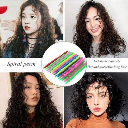 Hair Perm Rods Spiral Hair Perm Rods Heatless Plastic Long Hair Rollers Hair Rods Curlers Hair Curling Rods for Hair Salon