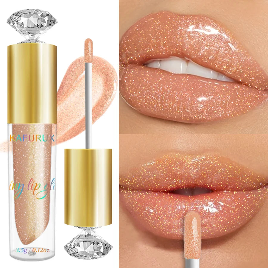 9 Colors Moisturizing Diamond Shimmer Glitter Lip Gloss Makeup Sparkling Glitter Liquid Lipstick  Pearl Lip Gloss Sexy Lip