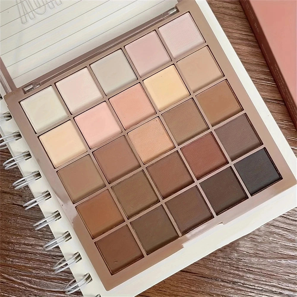 25 Color Eyeshadow Palette - Neutral Gray and Brown Earthy Tone, Coffee and Chocolate Style, Create a Multi-Functional Makeup Appearance That Naturally to Theate