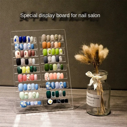 1PC Exquisite Large Acrylic Nail sample Nail Art Display Board Transparent Nail Gel Polish Showing Shelf Display Stand Manicure