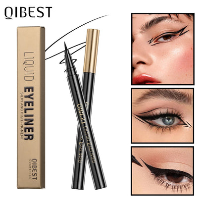 QIBEST Black Liquid Eyeliners Waterproof Long Lasting Sweatproof Quickily Drying Eyeliners Pencil Eyes Cosmetics Make up Tools