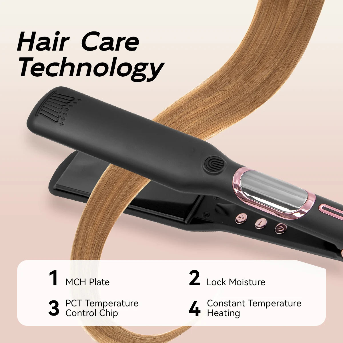 TQ-H1 Professional Hair Straightener Ceramic Digital LCD Display Instant Heating Curling Iron Hair Curler Adjustable Temperature