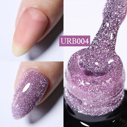 UR SUGAR 7ml Crystal Nude Rubber Base Gel Milky White Pink Gold Glitter Semi Permanent Soak Off UV LED Nail Art Construction Gel