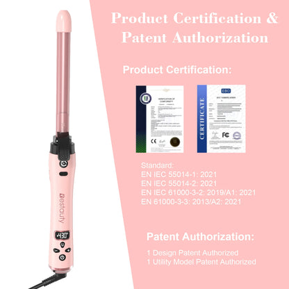 Hair Curler Ceramic Curling Iron Wand Set With Interchangeable Ceramic Barrel & Hair Clip & Heat Protective Glove