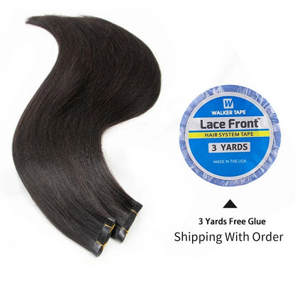 Invisible Long Tape PU Weft Human Hair Bundles Real Natural Hair Seamless & No-Glue Injected Tape In Hair Extensions Thick Ends