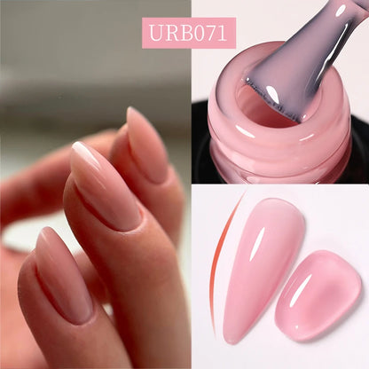 UR SUGAR 7ml Nude Crystal Rubber Base Gel Natural Color Semi Permanent Soak off UV LED Gel Nail Art Varnish