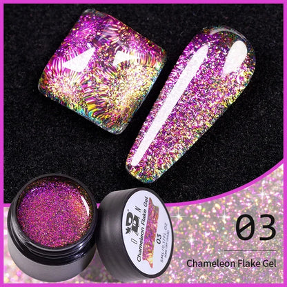 BOZLIN Chameleon Flake Gel Nail Polish Spring Color Sparkling Sequins Soak Off UV Glitter Gel Varnish Nail Art Decoration 5ML