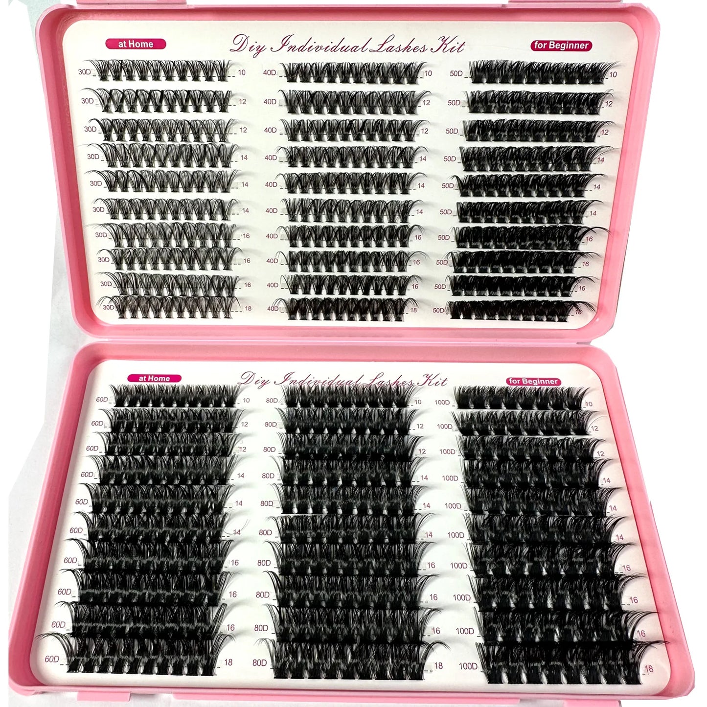 570/640pcs Individul Claster Eyeash Thick & Fluffy Extension 30D/100D Mix Length DIY Cluster Lashes