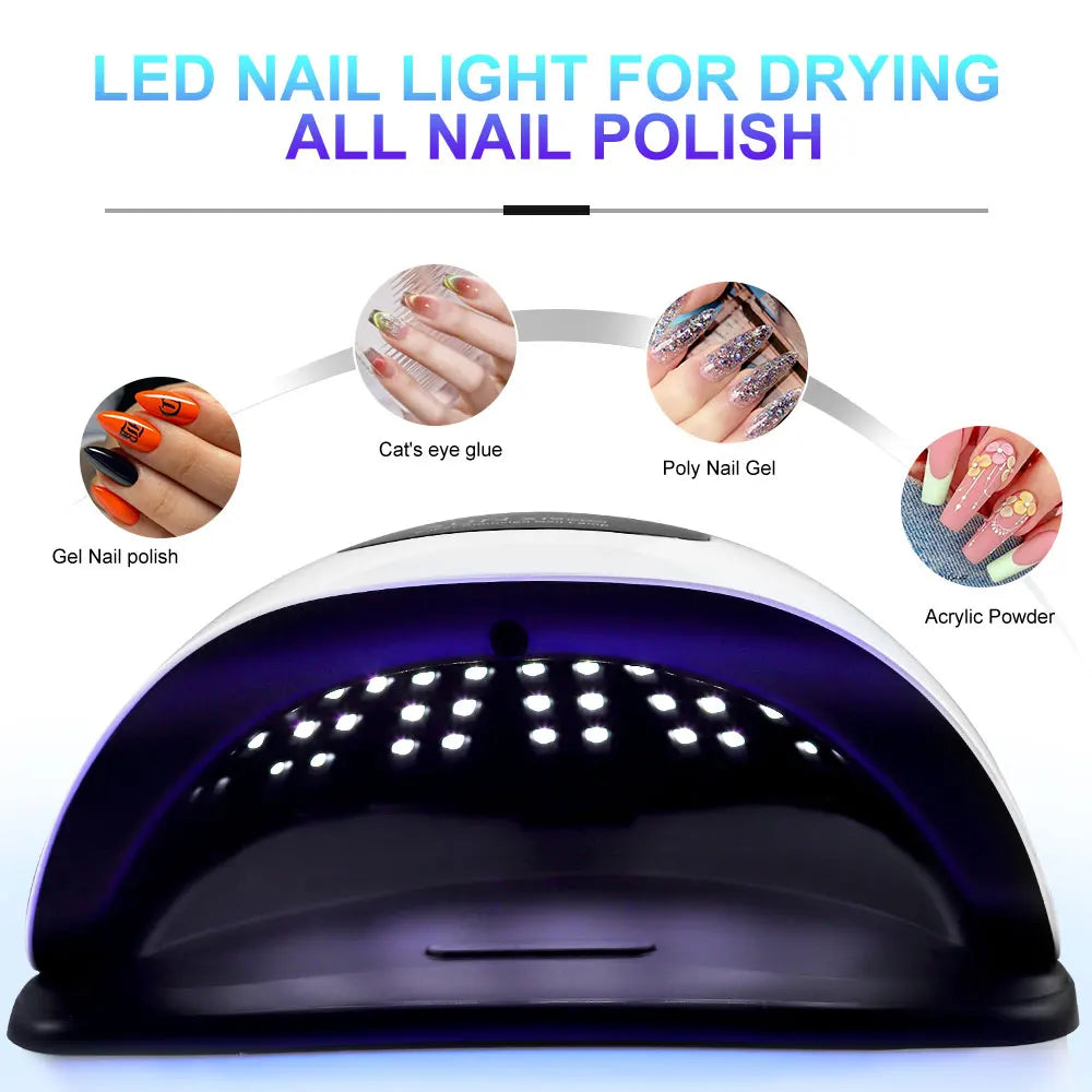 Nail LED lamp nail phototherapy machine nail polish glue fast dry intelligent sensing nail dryer 4-speed timing solidifying lamp