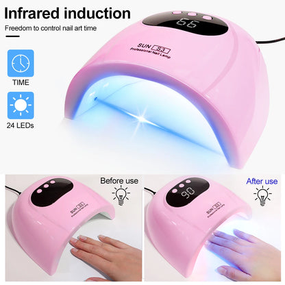 88W LED UV Lamp for Nails Gel Polish Drying With LED Display And Motion Sensing Professional Manicure Lamp Dryer Home Use Tool