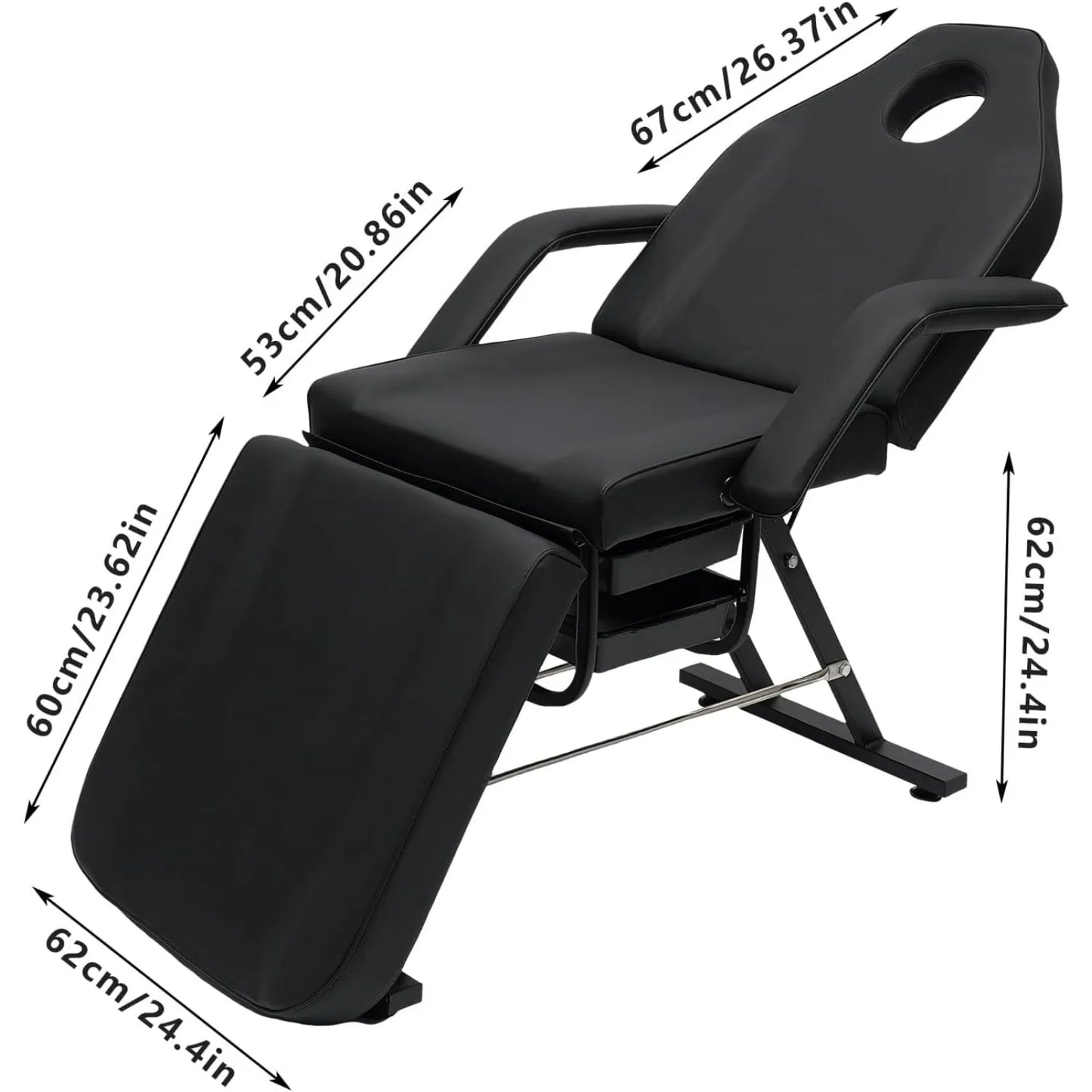 Massage Salon Chair with Hydraulic Stool, Lash Bed for Eyelash Extensions Massage Table Salon Chair Multi-Purpose 3-Section Bed