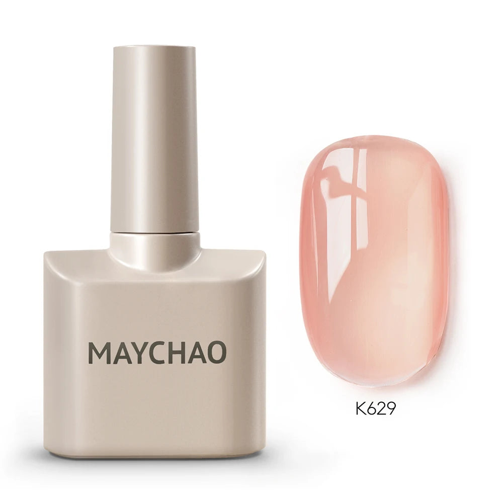 MAYCHAO 12ML 31 Color Ice Transparent Jelly Gel Nail Polish Soak Off UV LED Semi Permanent Transparent Varnish Nail Polish