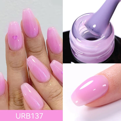 UR SUGAR 7ml Nude Crystal Rubber Base Gel Natural Color Semi Permanent Soak off UV LED Gel Nail Art Varnish