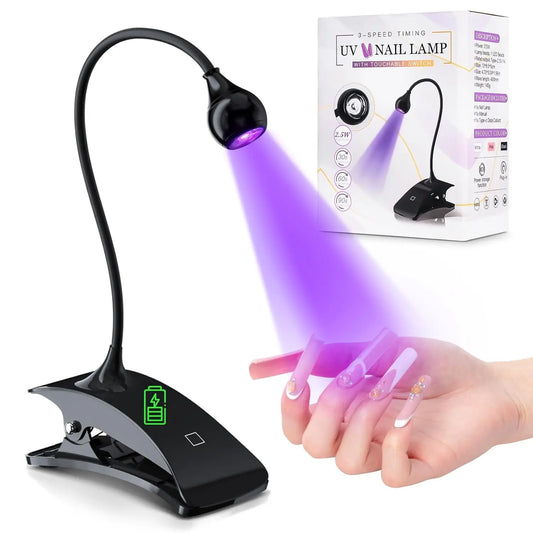 UV Lamp for Gel Nails Gooseneck UV Light for Nails Touch UV Lamp for Nails Rechargeable & Type-C UV Nail Lamp