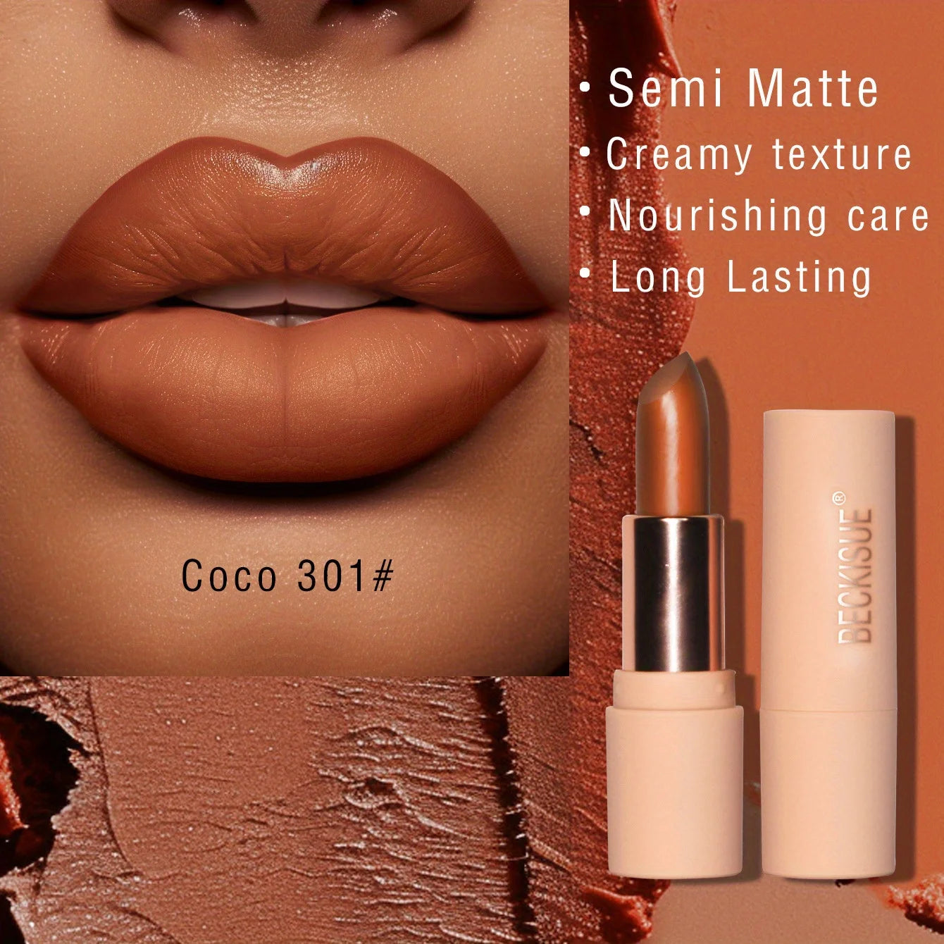 Coffee Velvet Lipstick - Luxurious Deep Nourishing Matte Finish Long-Lasting Waterproof Lip Color