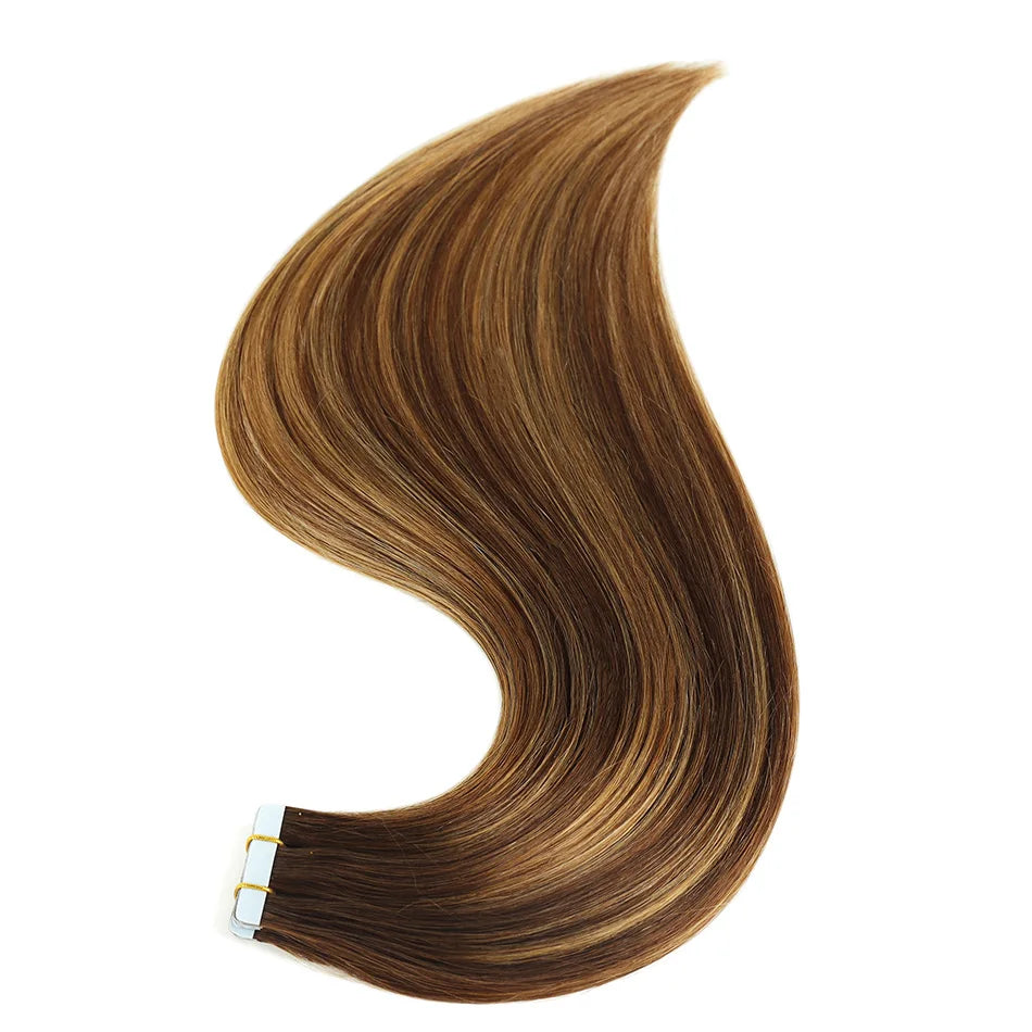 BHF Tape In Hair Extensions Human Hair 20pcs/Pack European Remy Straight Invisible Tape Ins Adhensive Hair Extensions