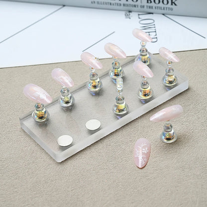 5/10pcs Transparent Aurora Nail Stand Magnetic False Nails Holder Press on Nail Display Nail Rack Acrylic Nail Training/Painting