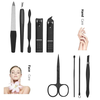 7/8/9/19Pcs Nail Clipper Set Manicure Cutters Stainless Steel File Pedicure Scissors Household Trimming Kit Pedicure Tools