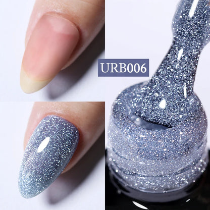 UR SUGAR 7ml Crystal Nude Rubber Base Gel Milky White Pink Gold Glitter Semi Permanent Soak Off UV LED Nail Art Construction Gel