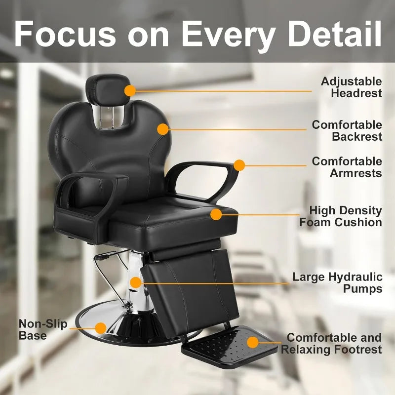 Salon Chair for Hair Stylist, 360 Degree Rotating Barber Chair with Heavy Duty Hydraulic Pump, Spa Beauty Equipment