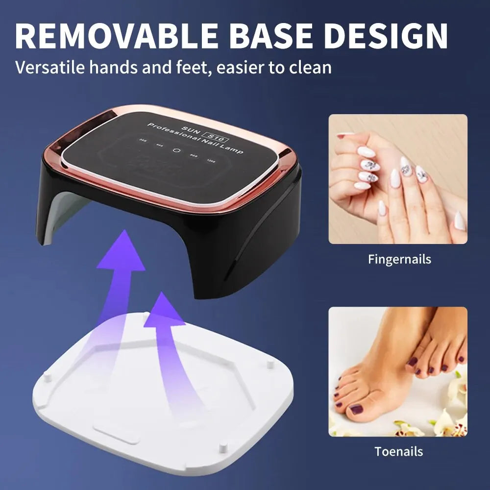 Professional Rechargeable Nail UV LED Lamp Dryer HD Display Smart Wireless Nail Drying Lamp for Fast Dry Curing All Polish Gel