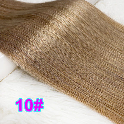 Tape In Human Hair Extensions Straight Human Hair 40pcs/Pack European Remy Straight Invisible Tape-Ins Adhesive Hair Extensions