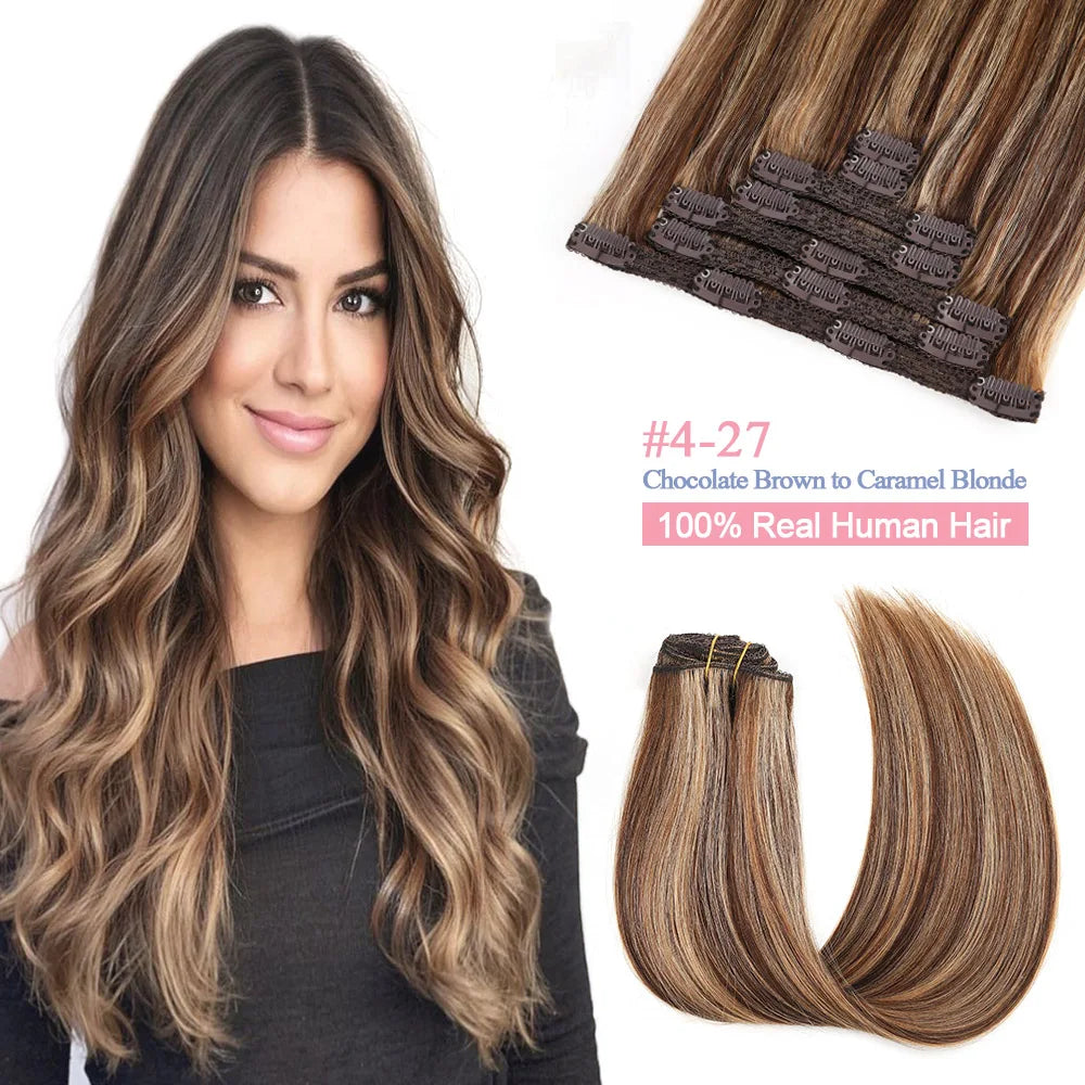 #99J Burgundy Clip in Hair Extensions Real Human Hair 100% Brazilian Remy Hair Wine Red Seamless Straight Clip In Hair Extension