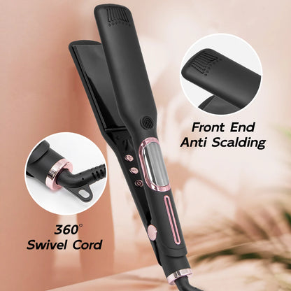 TQ-H1 Professional Hair Straightener Ceramic Digital LCD Display Instant Heating Curling Iron Hair Curler Adjustable Temperature