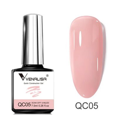 VENALISA 7.5ml Quick Construction Gel, Semi Transparent Jelly Nail Gel Polish, Strengthener Soak Off Gel