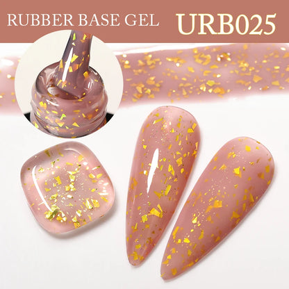 UR SUGAR 7ml Crystal Nude Rubber Base Gel Milky White Pink Gold Glitter Semi Permanent Soak Off UV LED Nail Art Construction Gel