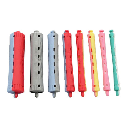 헤어롤 12pcs Hair Perm Rods Heatless Hair Curling Rollers Perming Rods Curlers Cold Wave Rods Flexible for Women Long Short Hair