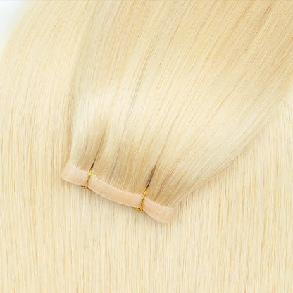 Invisible Long Tape PU Weft Human Hair Bundles Real Natural Hair Seamless & No-Glue Injected Tape In Hair Extensions Thick Ends