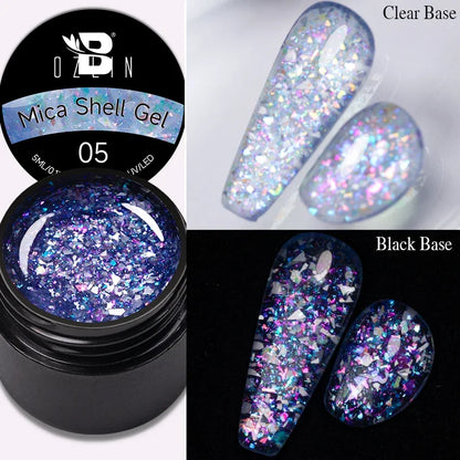 BOZLIN Chameleon Flake Gel Nail Polish Spring Color Sparkling Sequins Soak Off UV Glitter Gel Varnish Nail Art Decoration 5ML