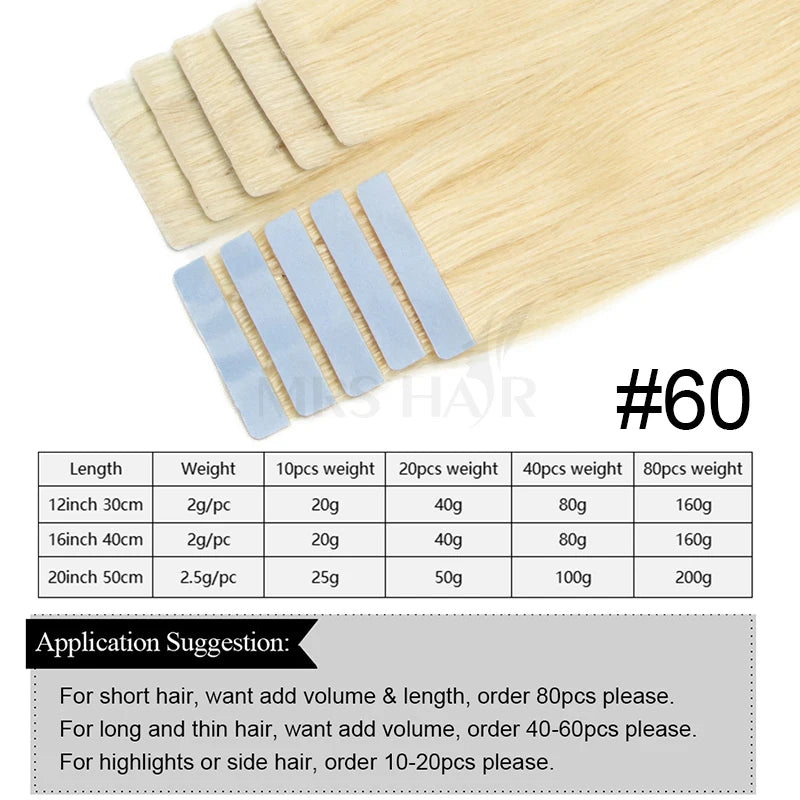 Invisible Tape In Hair EXtensions Human Hair Seamless Pu Skin Weft Injected Hair Extensions Machine Remy Tape-Ins 10pcs/pack