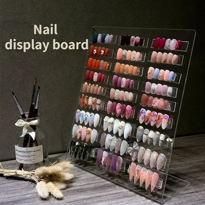 1PC Exquisite Large Acrylic Nail sample Nail Art Display Board Transparent Nail Gel Polish Showing Shelf Display Stand Manicure