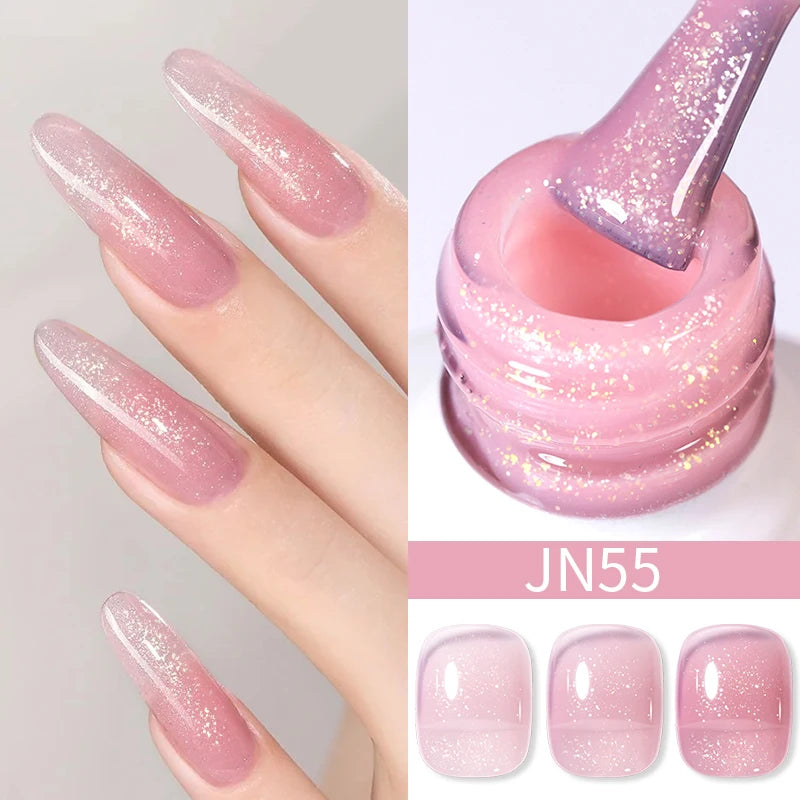 BORN PRETTY Purple Jelly Nude Gel Nail Polish 10ml Translucent Clear Gel Polish French Manicure Milky Natural Transparent Gel