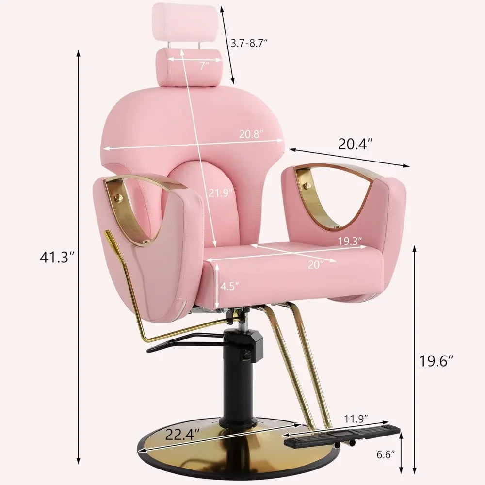 Barber Chair, Salon Chair for Hair Stylist, Hair Reclining Salon Chair, Multi-Function Shampoo Chair for Salon Barbershop