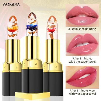 Flower Jelly Lipstick Temperature Change Moisturizer Flower Lip Stick Long Lasting Lip Balm Magic Color Change Lipstick Makeup