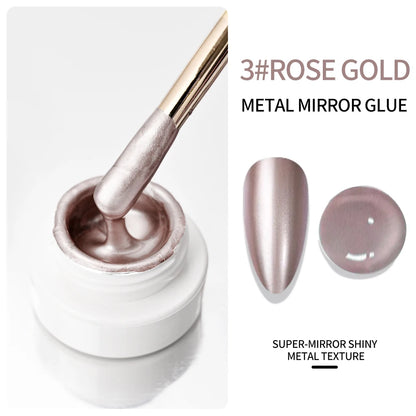 1Box Gold Metallic Painging Gel Nail Polish Super Bright Gold/Silver Mirror Metal Chrome Varnish Drawing French Line Nail Gel*&^