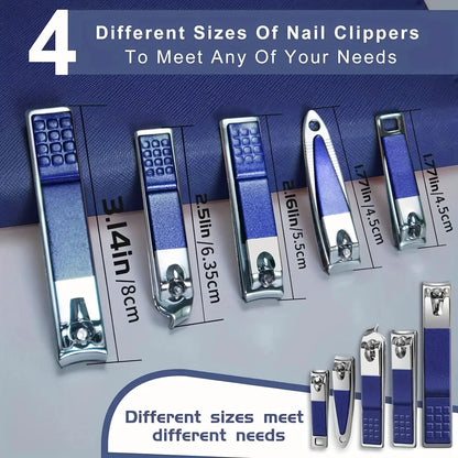 30pcs Professional Stainless Steel Nail Clipper Set Green Nail Tools Manicure  Pedicure Set of 30pcs Travel Grooming Kit