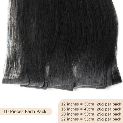 Invisible Tape In Extensions Human Hair Seamless Pu Skin Weft Injected Hair Extensions Hand Tied Adhesives Tape-Ins 10pcs/pack