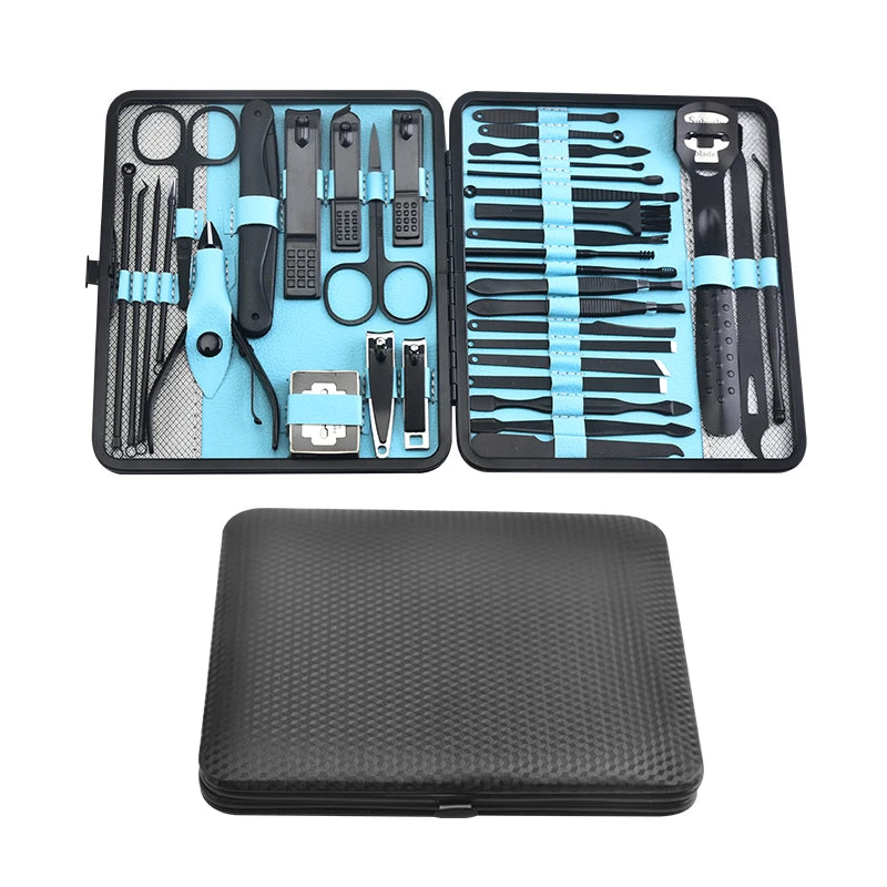 36 PCs New Professional Manicure Set Pedicure Grooming Kit Includes Scissors, Nail Files, and Travel Case Perfect for At-Home