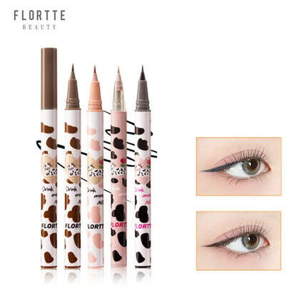 Flortte Ultra-fine Liquid Eyeliner&Lying Silkworm Pen Waterproof Long Lasting No Smudging Eye Liner Applicator Pencil