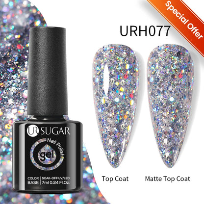 UR SUGAR 7ml Nude Crystal Rubber Base Gel Natural Color Semi Permanent Soak off UV LED Gel Nail Art Varnish