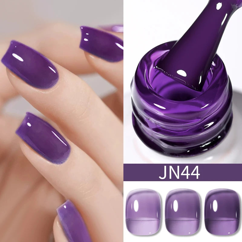 BORN PRETTY Purple Jelly Nude Gel Nail Polish 10ml Translucent Clear Gel Polish French Manicure Milky Natural Transparent Gel