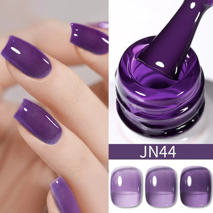 BORN PRETTY Purple Jelly Nude Gel Nail Polish 10ml Translucent Clear Gel Polish French Manicure Milky Natural Transparent Gel