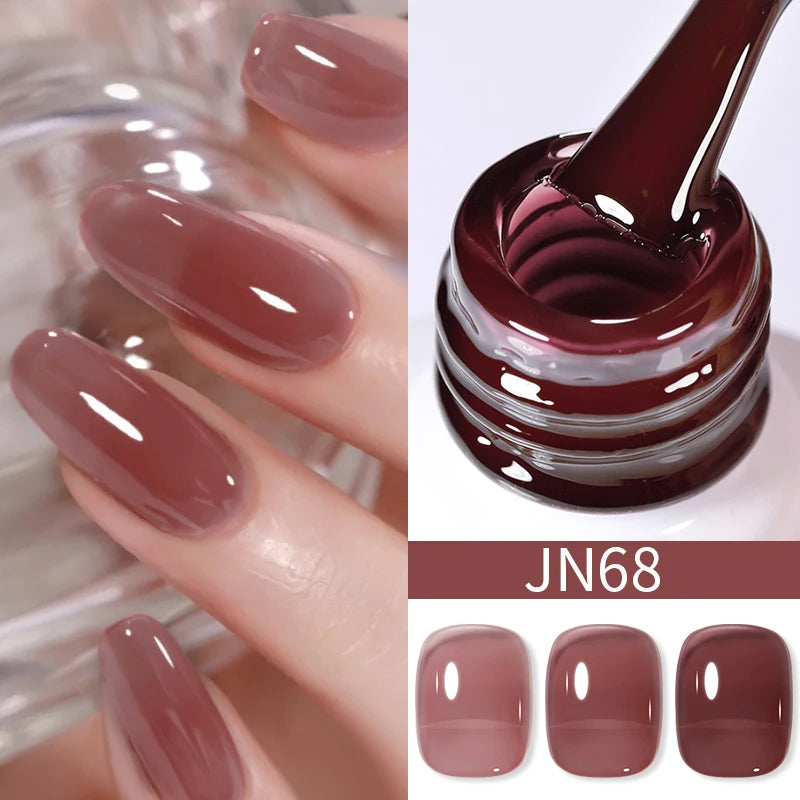 BORN PRETTY Purple Jelly Nude Gel Nail Polish 10ml Translucent Clear Gel Polish French Manicure Milky Natural Transparent Gel