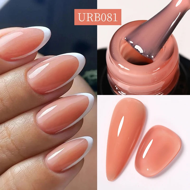 UR SUGAR 7ml Nude Crystal Rubber Base Gel Natural Color Semi Permanent Soak off UV LED Gel Nail Art Varnish